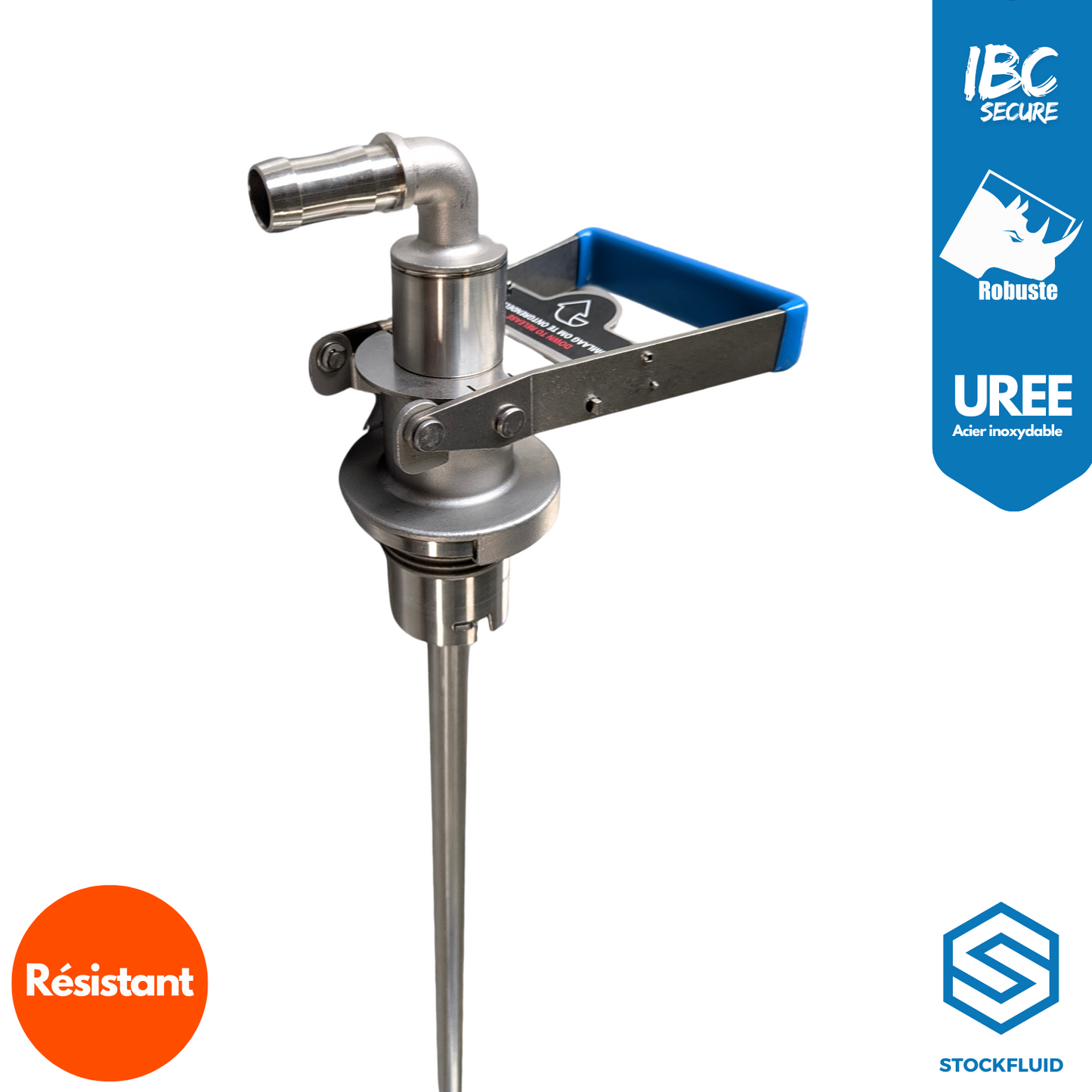 Canne et vanne d' aspiration inox pour IBC et Fût URée et Adblue