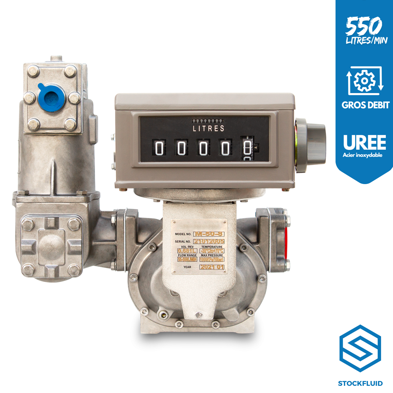 Compteur étalonné mécanique 550 L/min pour Urée Adblue