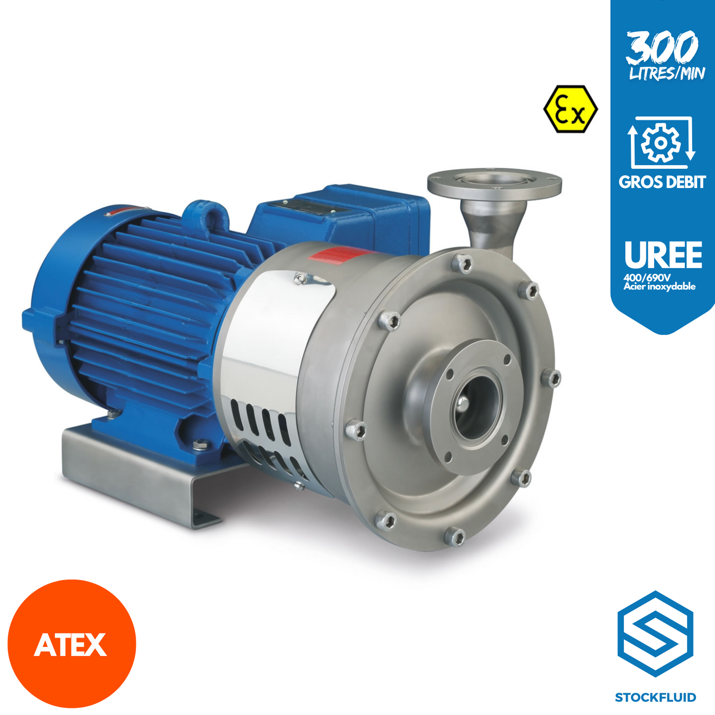 Pompe de transfert ATEX Gros débit 300 L/min Urée et Adblue