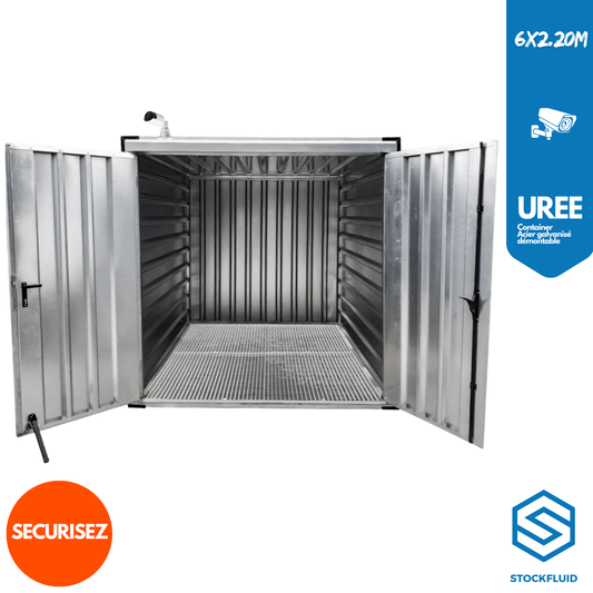 Container sécurisé démontable acier galva 6 x 2.20 m Urée Adblue