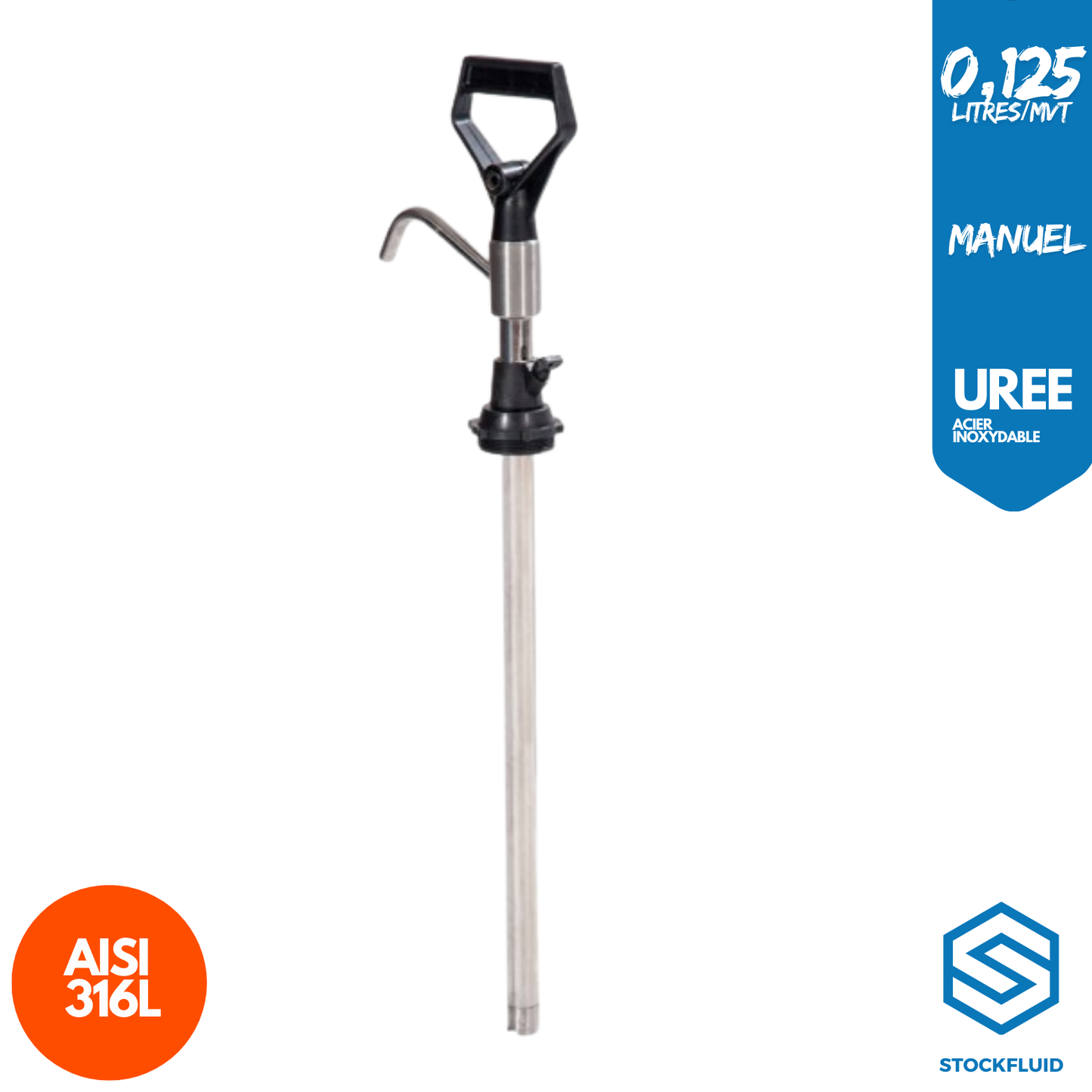 Pompe manuelle chimique AISI316L pour Urée Adblue