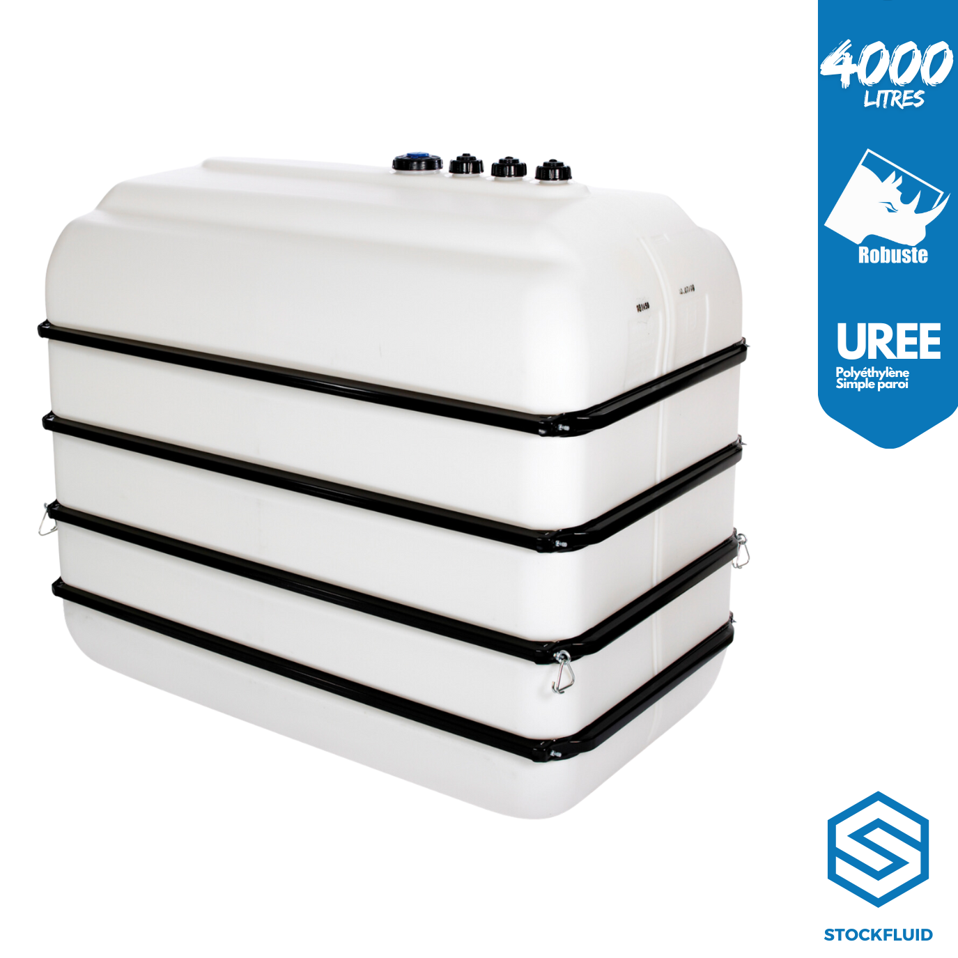 Cuve rectangulaire renforcée polyéthylène 4000 Litres Urée Adblue®