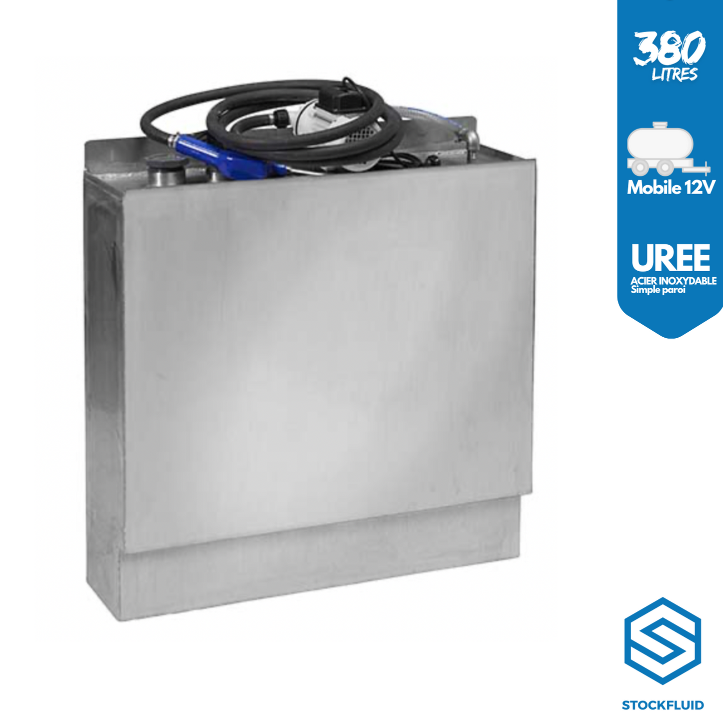 Cuve d'appoint acier inoxydable 380 Litres 12V pour Urée Adblue