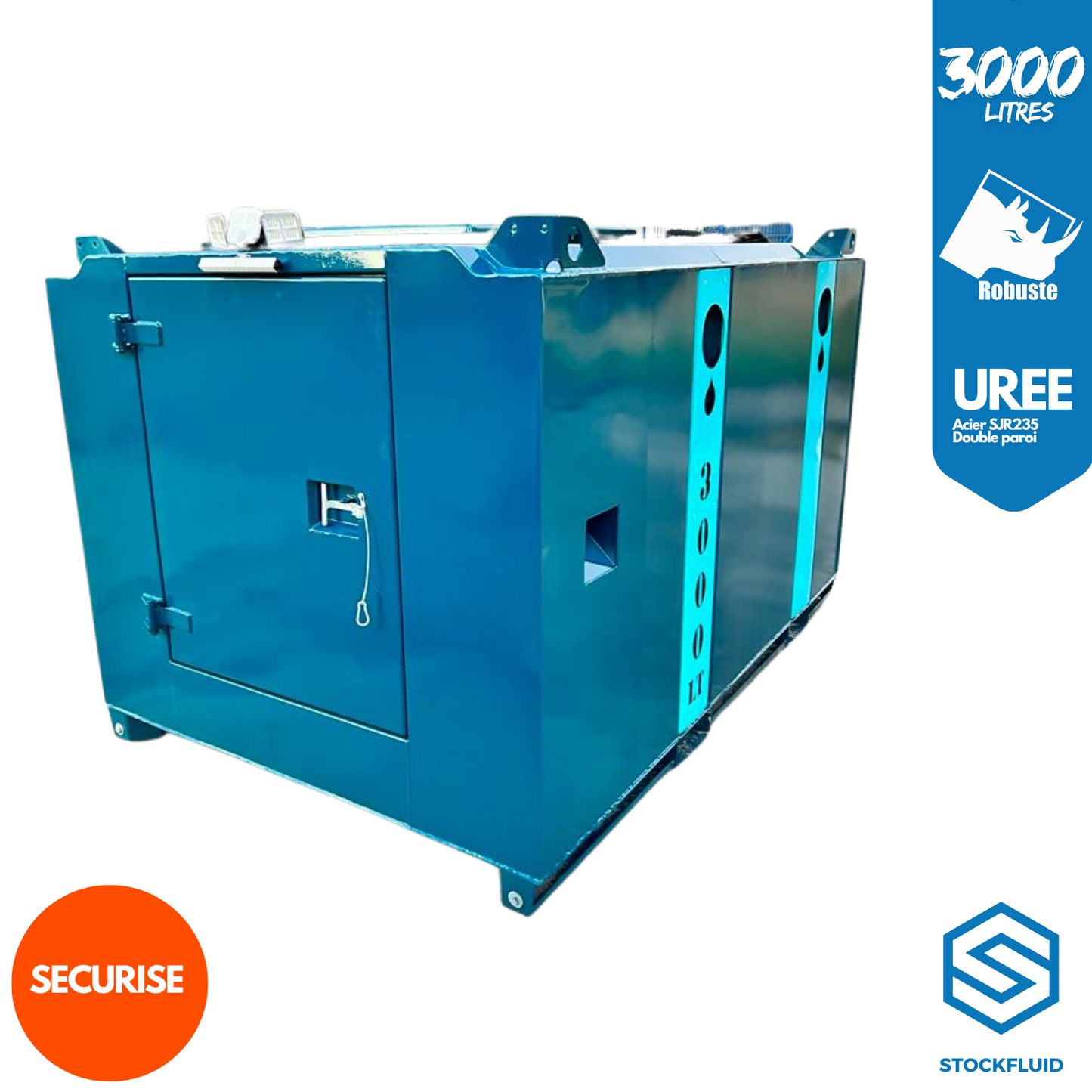 Cuve aérienne sécurisée acier 3000 Litres Urée Adblue®
